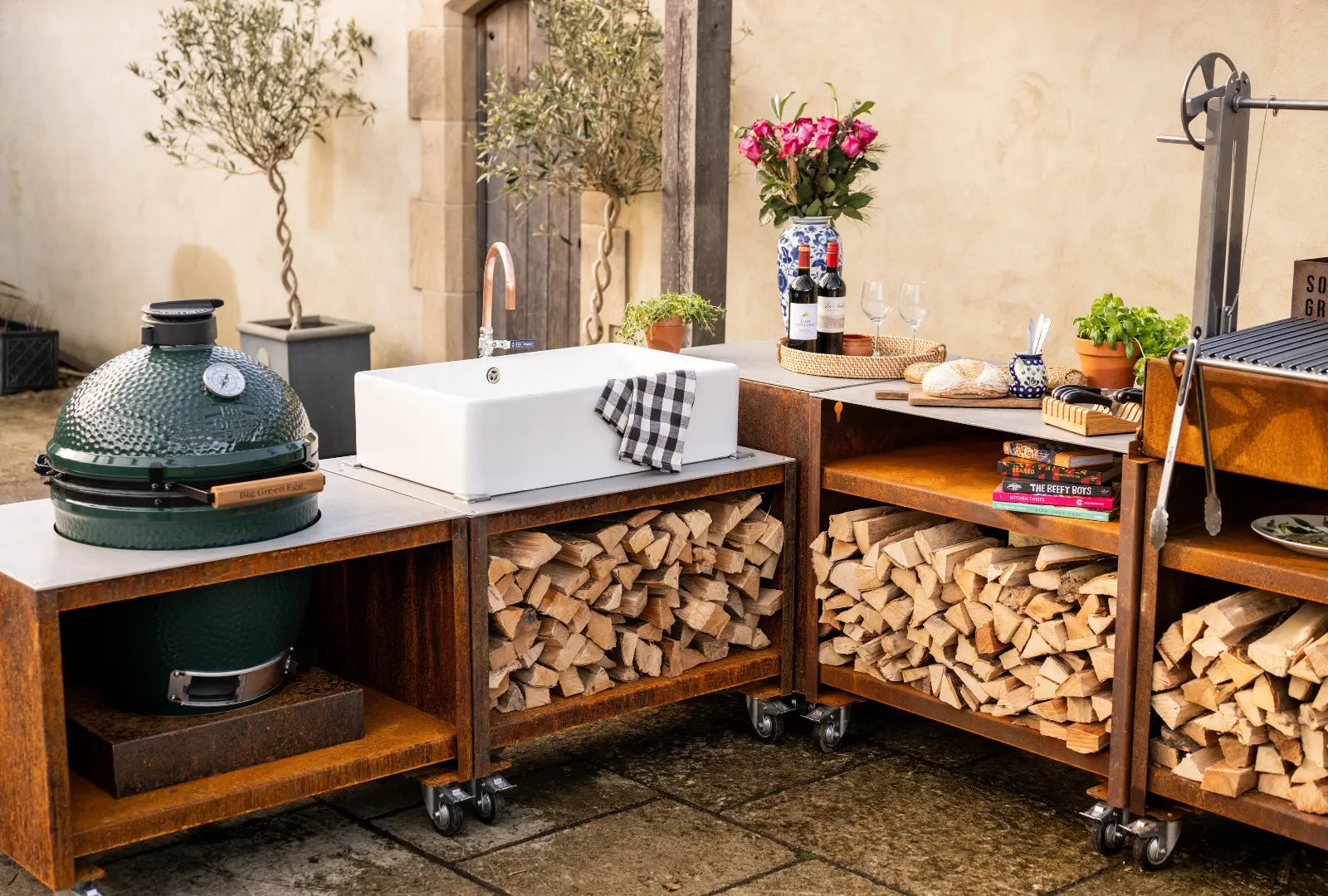 Kitchen Belfast Sink Unit - CorTen